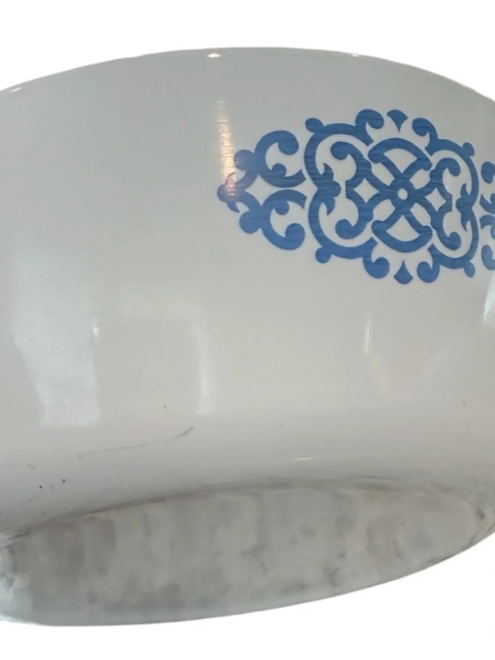 Vintage Rare CorningWare handled Blue Macrame Medallion skillet - 1 Pint